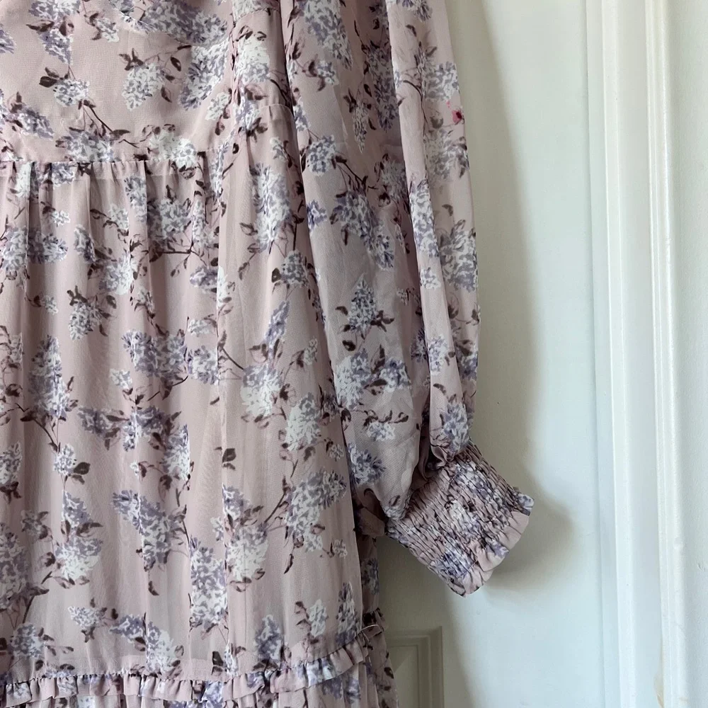 Arula Purple Floral Tiered Maxi Dress Size X - Picture 5 of 8